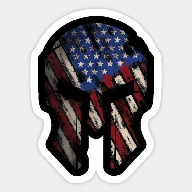 Patriotic Spartan helmet Sticker by Richardramirez82